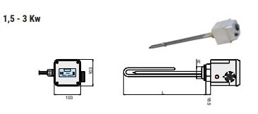 Elektircká špirála s termostatom pre akumulačné nádoby a bojlere na ohrev vody