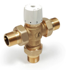 R156-2Termostatick zmieavac ventil pre sanitrne rozvody, so rbenm, havarijn funkcia pri vpadku dodvky studenej vody.